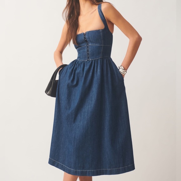 Reformation Blue Denim Dress - Picture 2 of 7